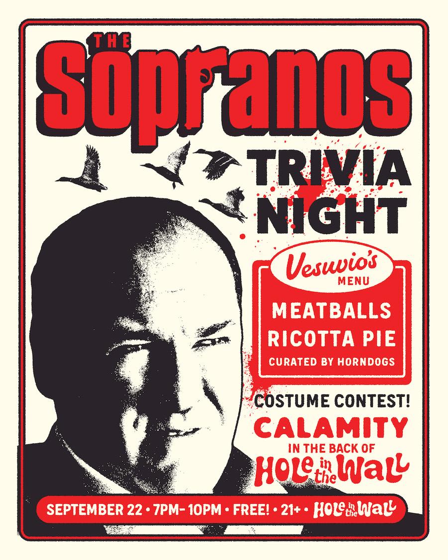 The Sopranos Trivia Night + Costume Contest & Food Menu by Horndogs