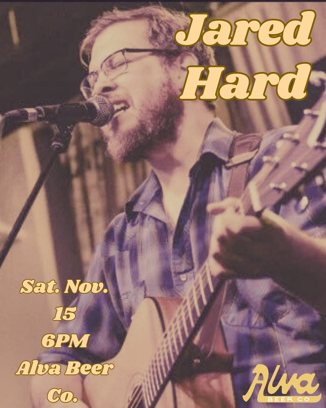 Jared Hard at Alva Beer Co. Tickets, Saturday, November 15 2025 | Prekindle