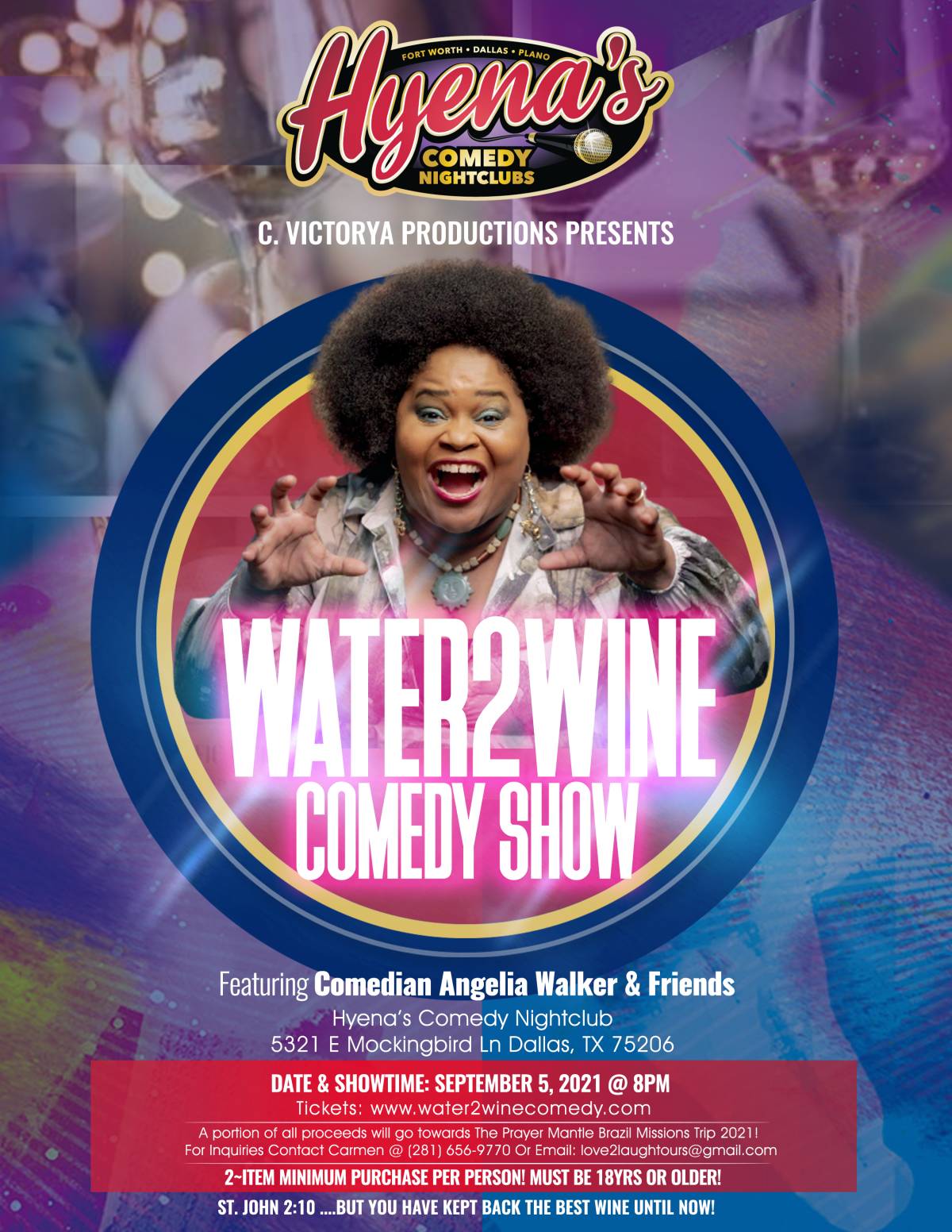 Water2wine Comedy Show Tickets Sunday September 5 2021 At 8 00pm Prekindle